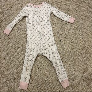 EUC TBBC rosebud print Footless zip up one piece pajamas size 3t